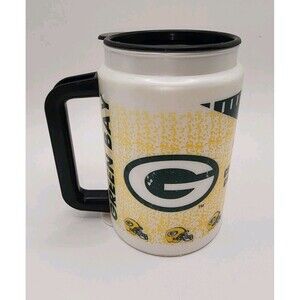 Vintage 1997 Green Bay Packers Plastic Travel Thermo Cup NFC Champs Whirley USA